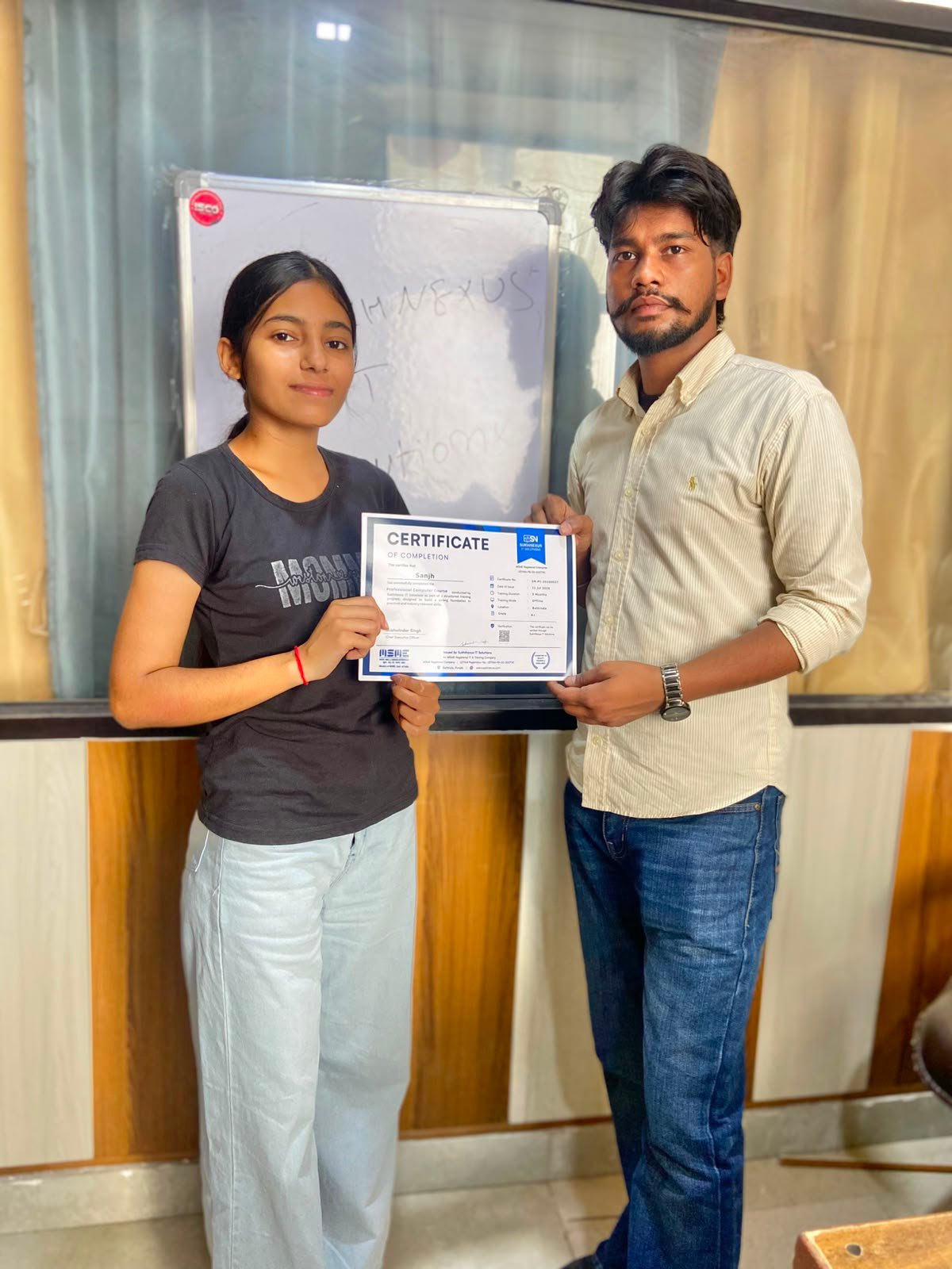 Successful Completion of Basic Computer Training Program – Certificate Award Ceremony Mehak